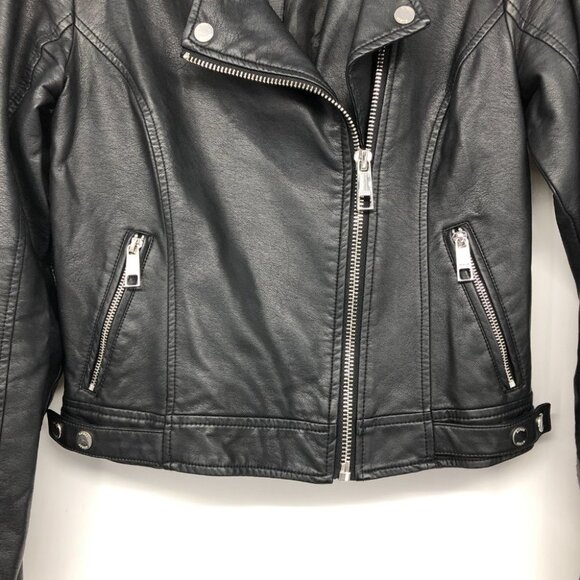 GUESS Women's Black Regina Faux Leather Biker Jacket size XS - Picture 8 of 16
